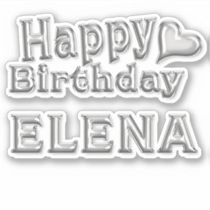 Elena Happy Birthday silver Aufkleber Sticker