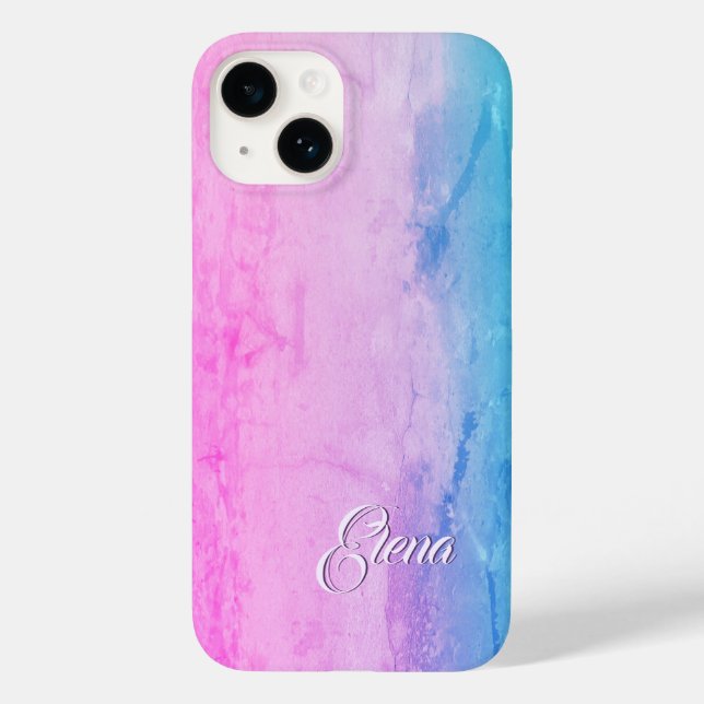 Elena Name Template, Weibliche Farben rosa Marmor Case-Mate iPhone Hülle (Rückseite)