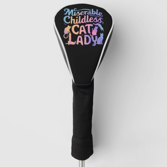 Elende kinderlose Katzenlady Golf Headcover (Vorderseite)
