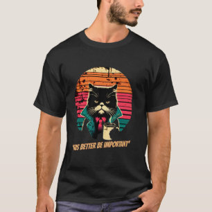 Elendes Morgenkatze Retro-Sonnenuntergang Lustiger T-Shirt