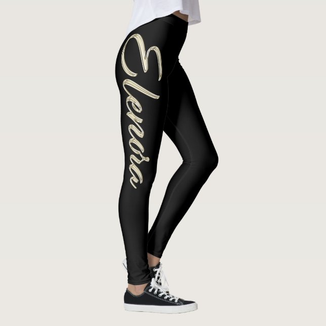 Elenora white gold Handwriting Hose Leggings (Rechts)