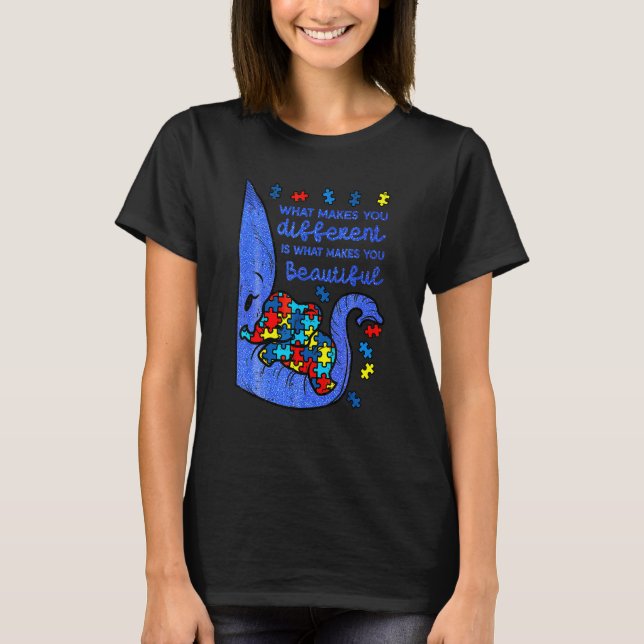 Eleph Ant What Makes You Different Autism Awarenes T-Shirt (Vorderseite)