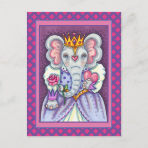 ELEPHANISCHE KÖNIGIN VON HERZEN UND ROSE ROYAL VAL FEIERTAGSPOSTKARTE