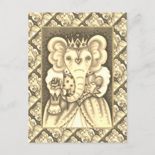 ELEPHANISCHE KÖNIGIN VON HERZEN UND ROSE ROYAL VAL FEIERTAGSPOSTKARTE