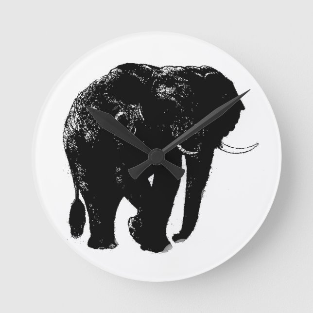 Elephant-Acrylmauer Runde Wanduhr (Vorderseite)