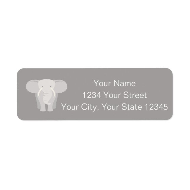 Elephant Address Label (Vorne)