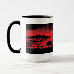 Elephant African Sunset Tasse