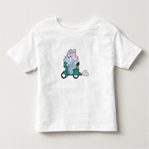 Elephant als Biker mit Scooter Kleinkind T-shirt