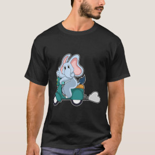 Elephant als Biker mit Scooter T-Shirt