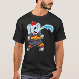 Elephant als Feuerwehrmann mit Schlauch 3 T-Shirt
