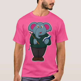 Elephant als Lehrer mit Buchzeiger T-Shirt