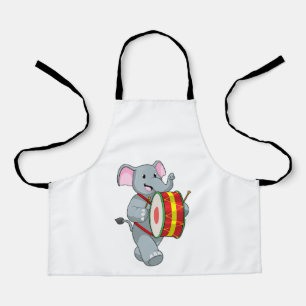 Elephant als Musiker mit Trommelfell Schürze