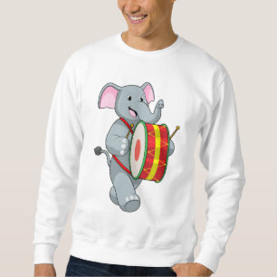 Elephant als Musiker mit Trommelfell Sweatshirt