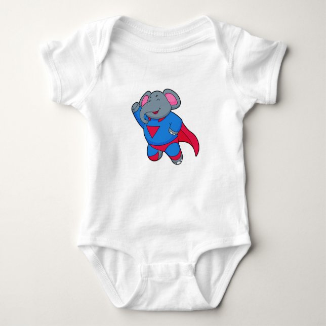 Elephant als Superhero Baby Strampler (Vorderseite)