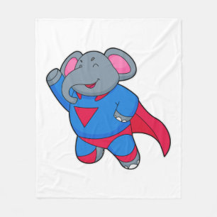 Elephant als Superhero Fleecedecke