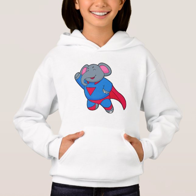 Elephant als Superhero Hoodie (Vorderseite)