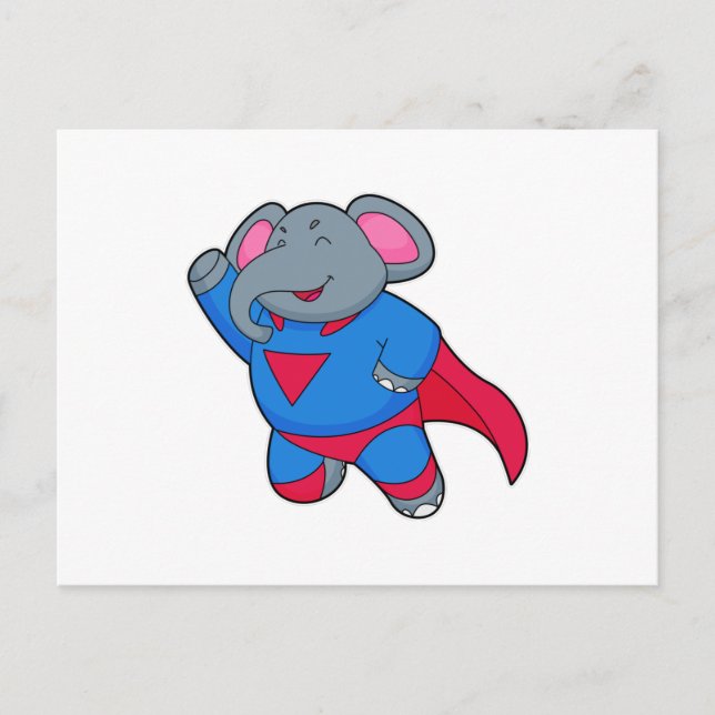 Elephant als Superhero Postkarte (Vorderseite)