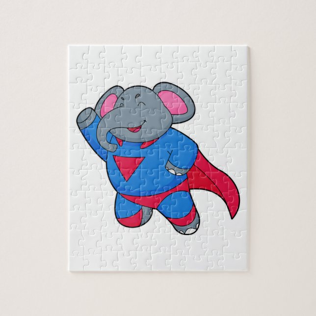 Elephant als Superhero Puzzle (Vertikal)