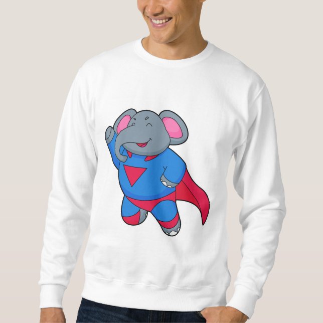 Elephant als Superhero Sweatshirt (Vorderseite)