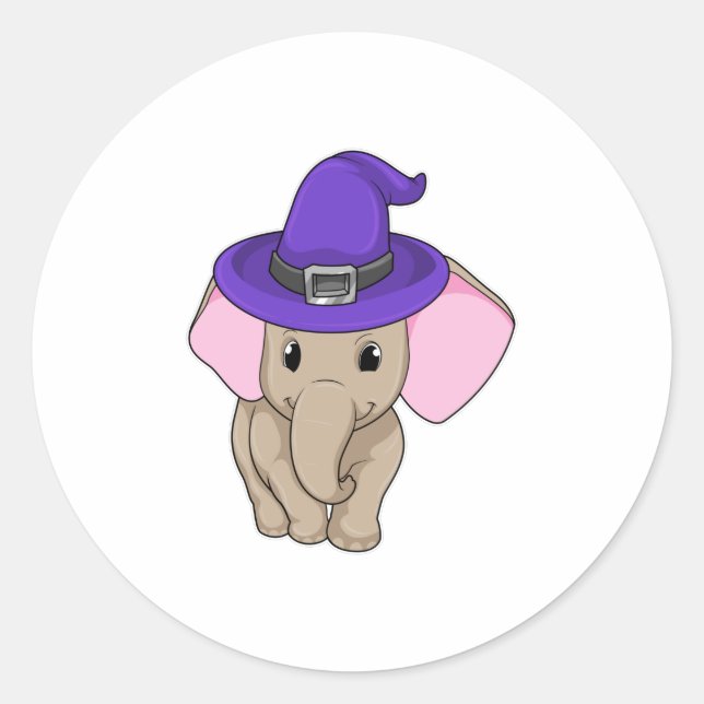 Elephant als Wizard Runder Aufkleber (Vorderseite)