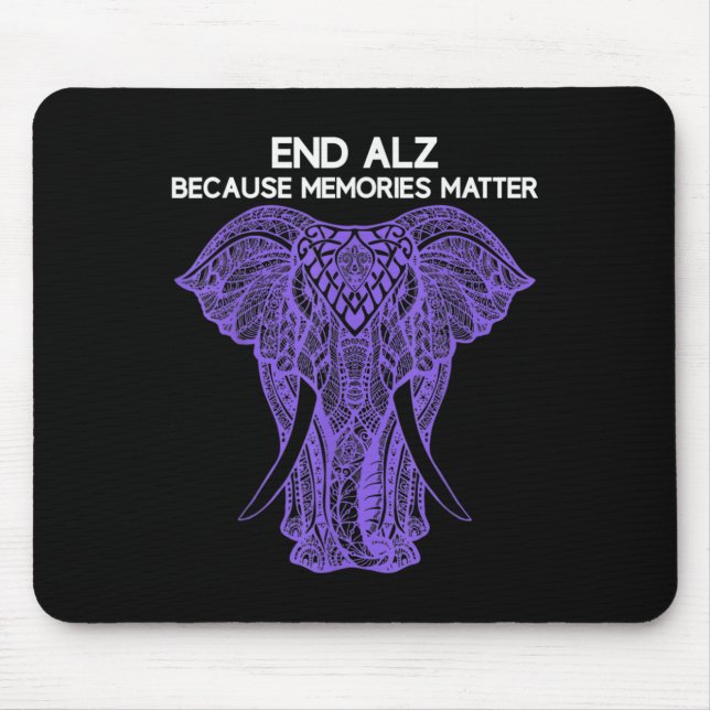 Elephant Alzheimerheimer Awareness Apparel End Mousepad (Vorne)