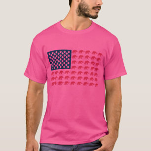 Elephant American Flag T-Shirt