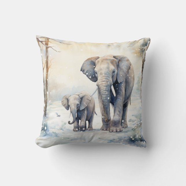 Elephant and Baby Kissen (Vorderseite)