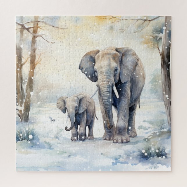 Elephant and Baby Puzzle (Vertikal)