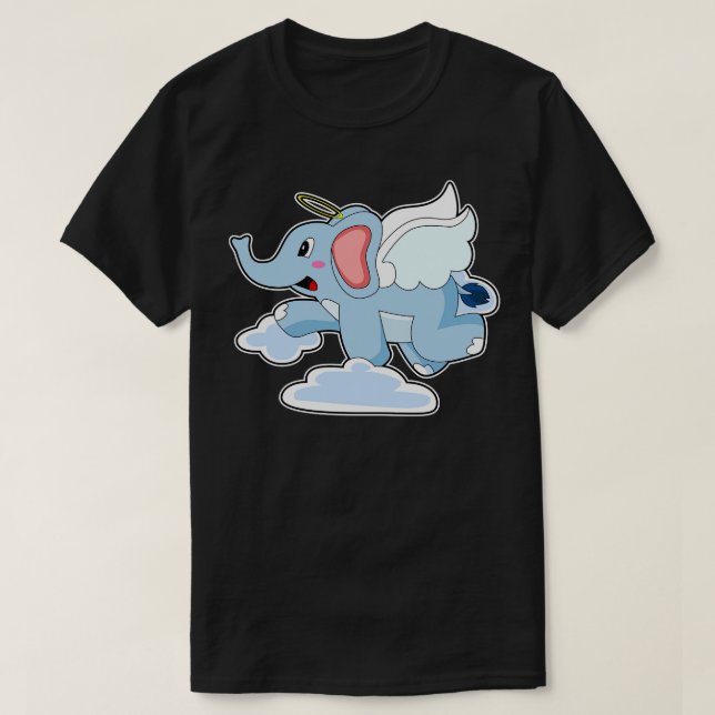Elephant Angel Clouds T-Shirt (Design vorne)