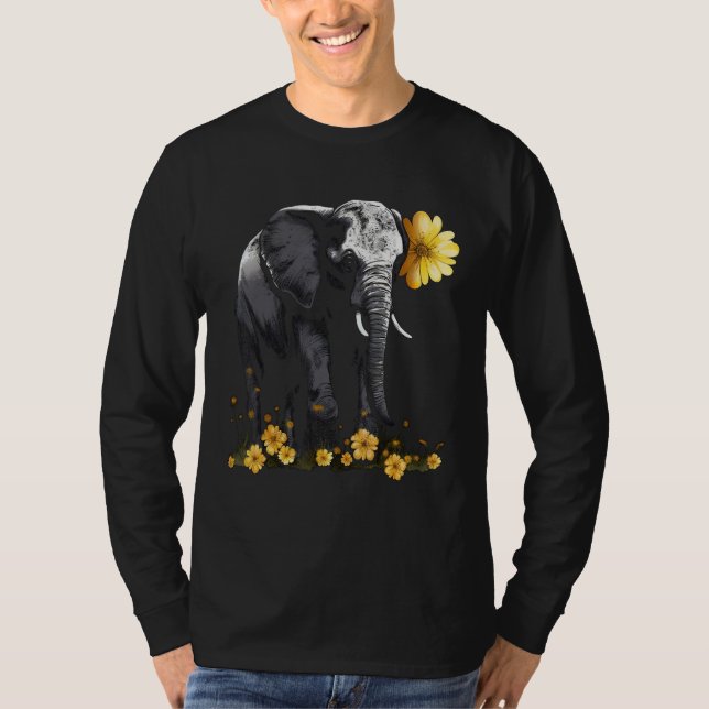 Elephant Animal Africa Flowers Elephant T-Shirt (Vorderseite)