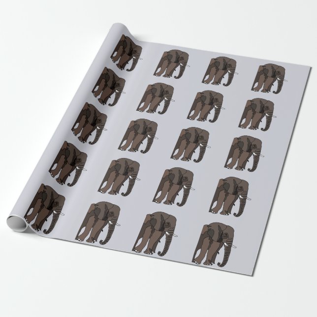Elephant Animal Art Geschenkpapier (Ungerollt)