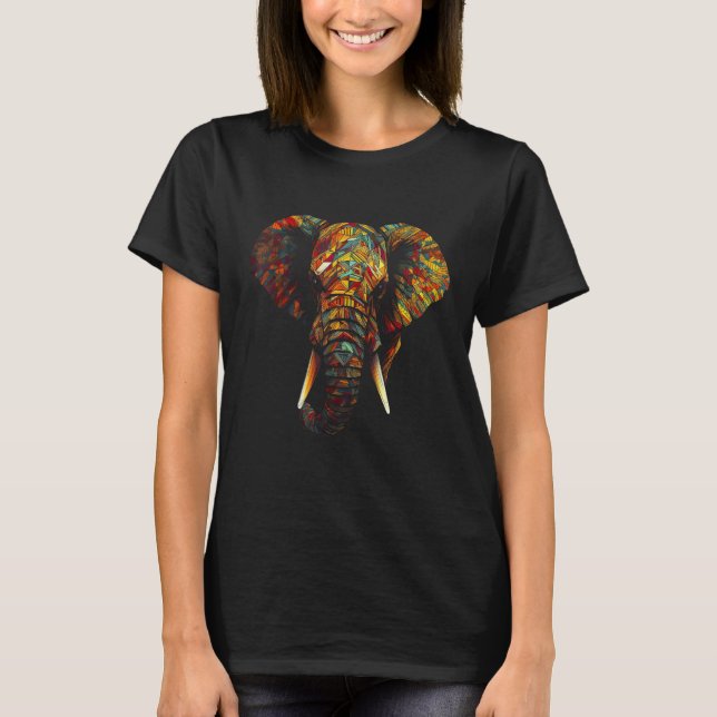 Elephant Animal Colourful Animal Lovers Art Elepha T-Shirt (Vorderseite)