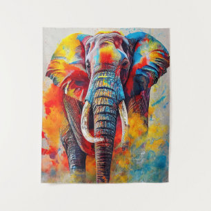 Elephant Animal Discovery Adventure Nature Planet Wandteppich