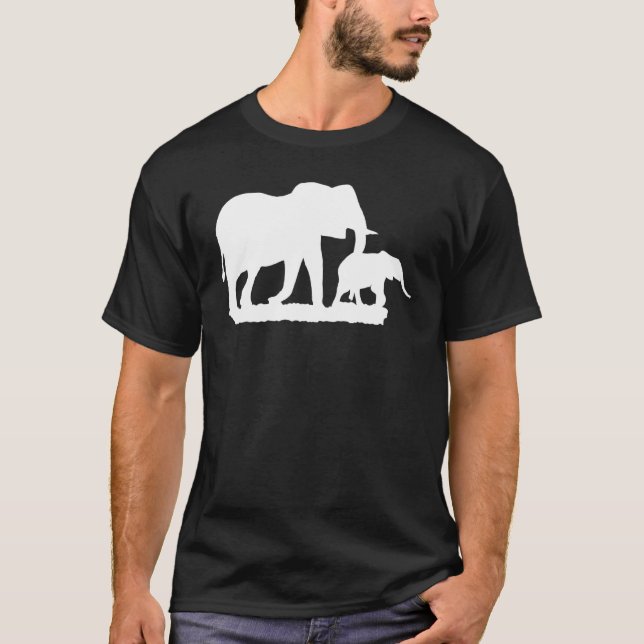 Elephant Animal Motif Silhouette Africa Safari Imp T-Shirt (Vorderseite)