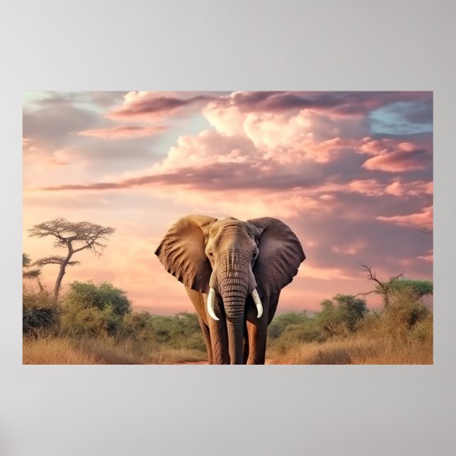 Elephant Animal Nature Majestic Wild Poster (Vorne)