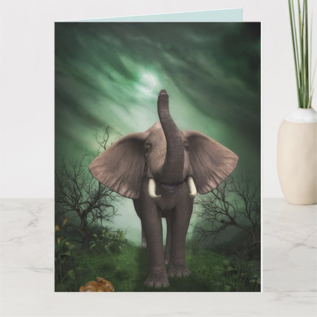 ELEPHANT ART BIRTHDAY CARD KARTE (Vorderseite)