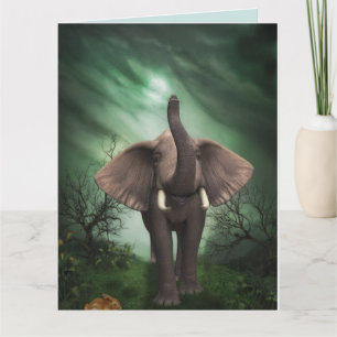 ELEPHANT ART BIRTHDAY CARD KARTE