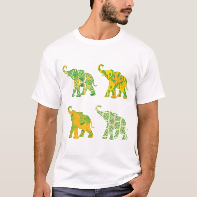 Elephant Art Print Einzigartig Moderne T-Shirt (Vorderseite)
