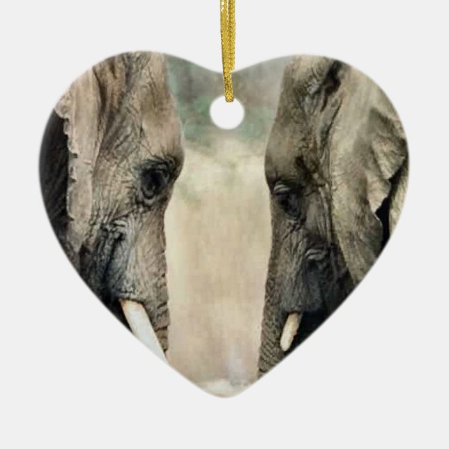 Elephant Art Wildlife Keramikornament (Vorne)
