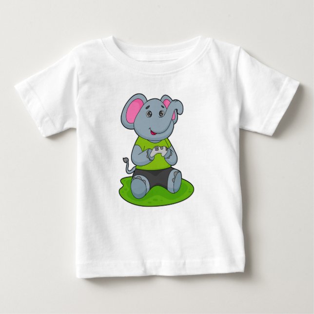 Elephant as Gamer Baby T-shirt (Vorderseite)