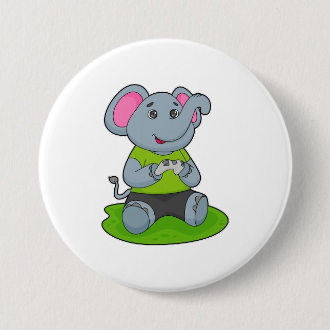 Elephant as Gamer Button (Vorderseite)