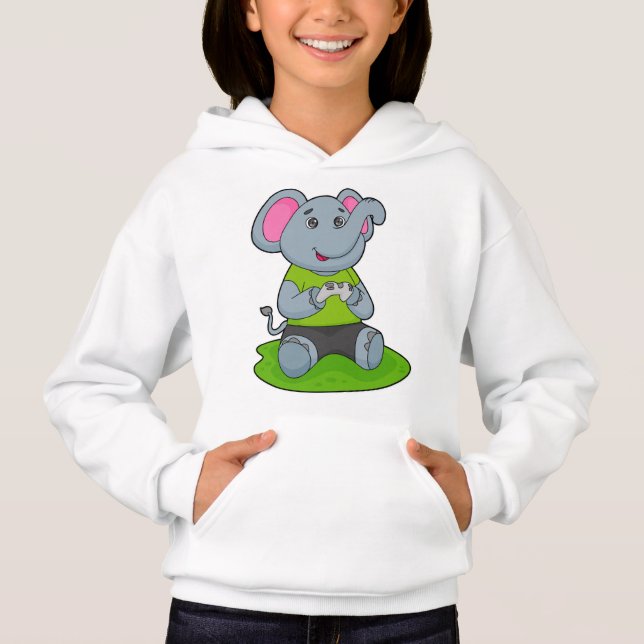 Elephant as Gamer Hoodie (Vorderseite)