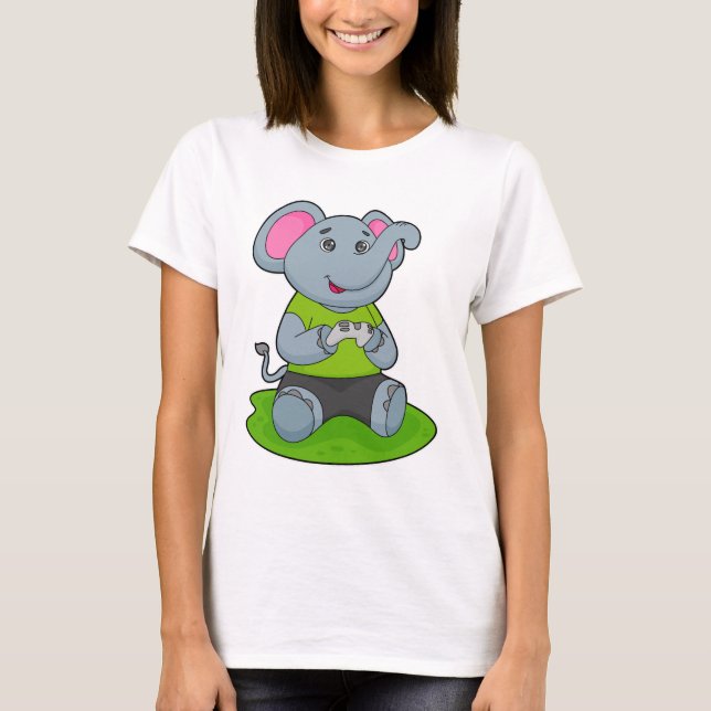 Elephant as Gamer T-Shirt (Vorderseite)