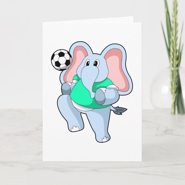 Elephant as Soccer player with Soccer.PNG Karte (Vorderseite)