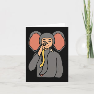Elephant ASL Hand Gesture Deaf Hörverlust Awaren Karte