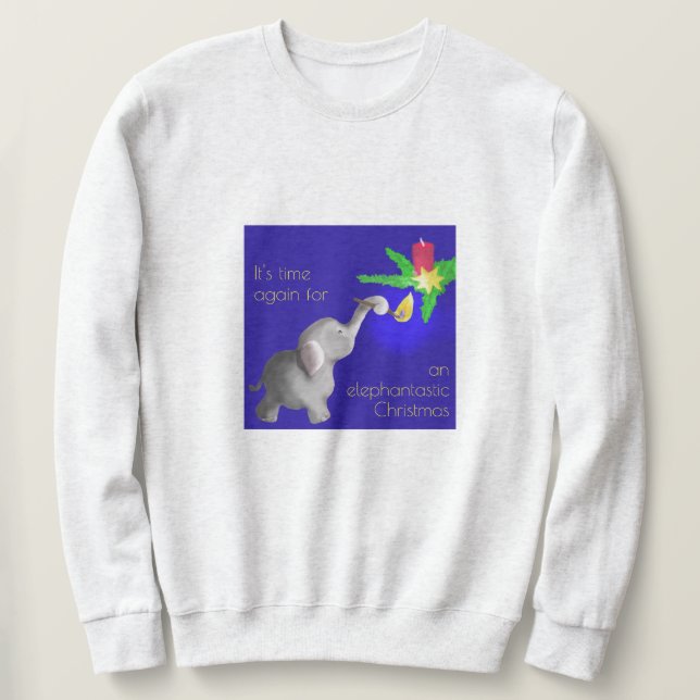 Elephant-astische Weihnachtsdubo mit Kerze Sweatshirt (Design vorne)