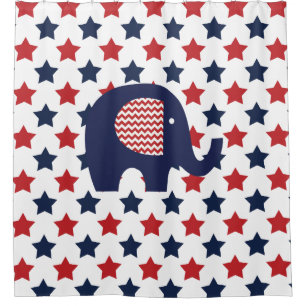 Elephant auf den Patriotic USA Stars Duschvorhang