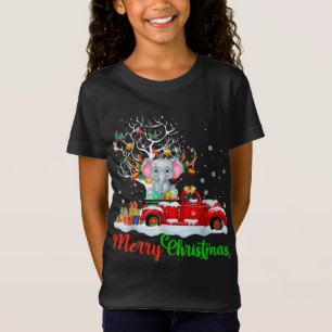 Elephant auf Red Truck Weihnachten Pajama Funny Xm T-Shirt