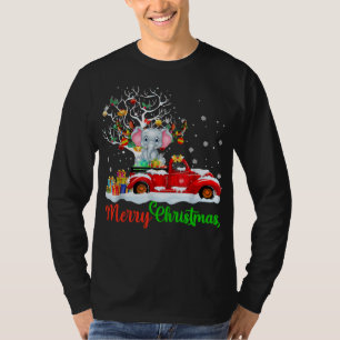 Elephant auf Red Truck Weihnachten Pajama Funny Xm T-Shirt