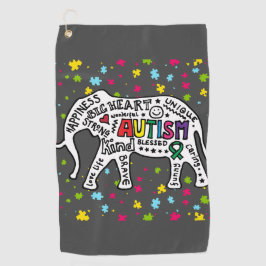 Elephant Autism Awareness Golf Golfhandtuch